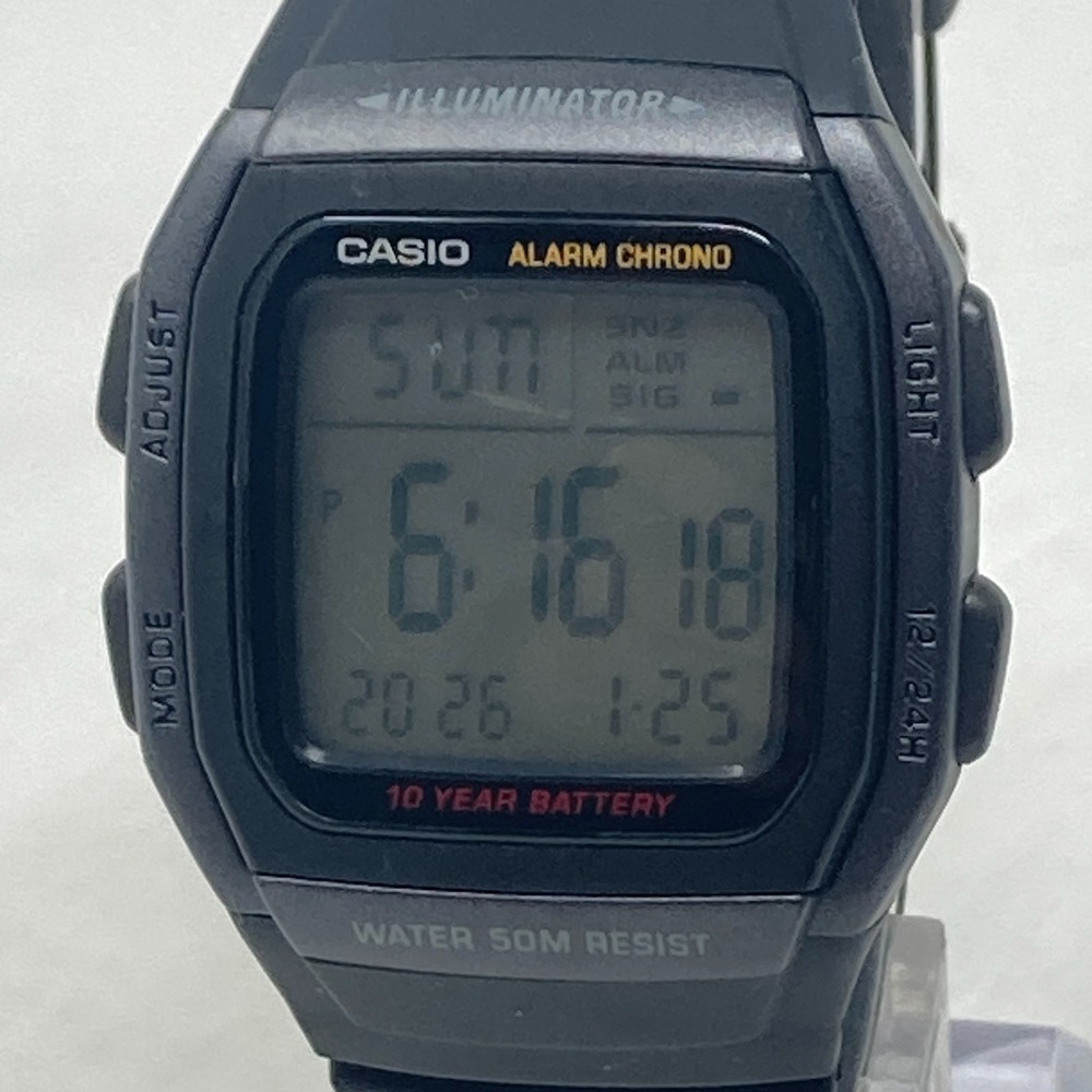 Casio Illuminator Watch Men Black Digital 3239 W-96H Dual Time Alarm Date WR 9"